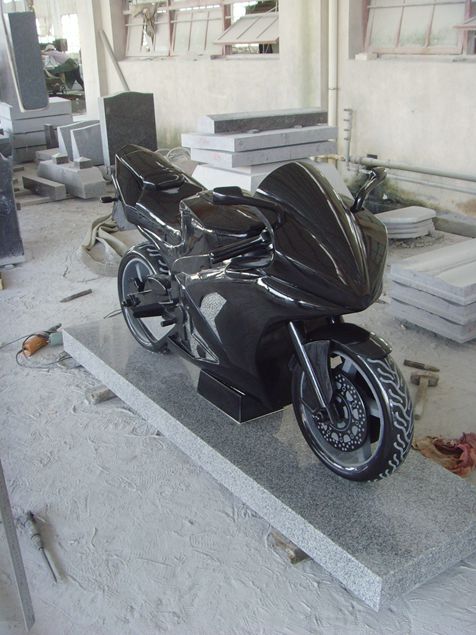 Granite Motorcycle Sculpture