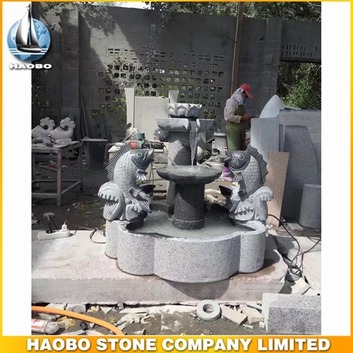 Carved Carp Stone Water Fountain Ideas